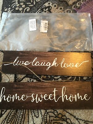 #ad two wall plaques wood new in package $3.25