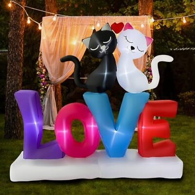 #ad 6 Ft Love Cats Valentines Day Inflatables Outdoor Decorations For Home Clearance $63.59