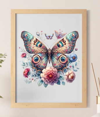 #ad Butterfly Wall Art Print Beautiful Colorful Butterfly Print Wall Art Decor $9.99