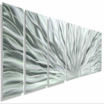 #ad Abstract Art Silver Metal Wall Etched Hanging Sculpture Decor for Indoor Outdoor $390.00