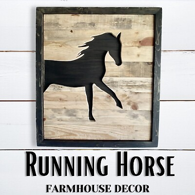 #ad #ad Horse Wall Art Wooden Farmhouse Home Decor Horse Silhouette Custom Handmade Sign $58.00