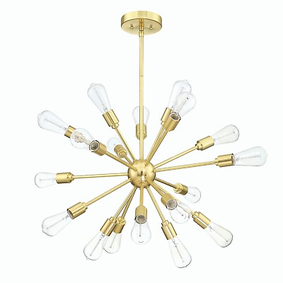 #ad Revtronic 18 Light Soft Gold Mid century Globe Hanging Pendant Light $151.99