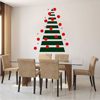 #ad Modern Tree Wall Decal Christmas Window Stickers Christmas Decorations h32 $72.95