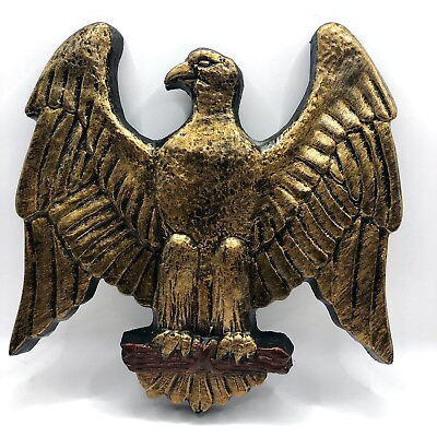 #ad Vintage American Pride Eagle Wall Plaque Antique Bronze Finished $29.97