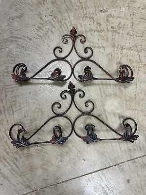 #ad pair Metal Wall Decoration Wrought Iron Wall Decor Art Scroll each are 24”x12” $48.30