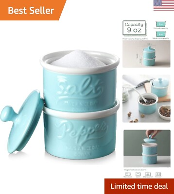 #ad Farmhouse Salt and Pepper Containers Functional Kitchen Decor Set in Turquoise $27.99