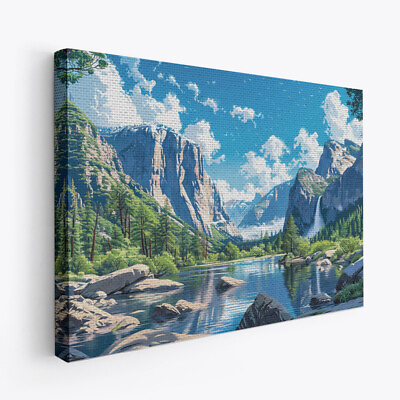 #ad Beautiful Yosemite National Park 1 Horizontal Canvas Wall Art Prints Pictures $84.99