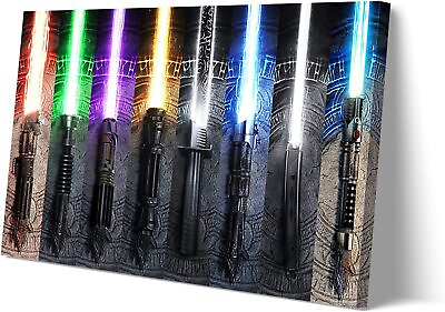 #ad Lightsaber Posters Canvas Print Star Wars Wall Art Decoration Painting Gift $59.99