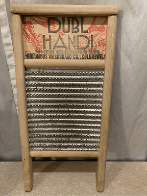 #ad Dubl Handi Washboard Vintage Home Decor Columbus Ohio Wash Board 18quot; X 8 1 2quot; $32.29