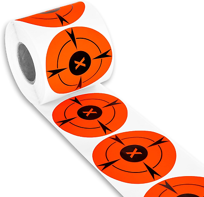 #ad 250 Pack of 3quot; Fluorescent Orange Bullseye Adhesive Target Stickers for Handguns $18.99