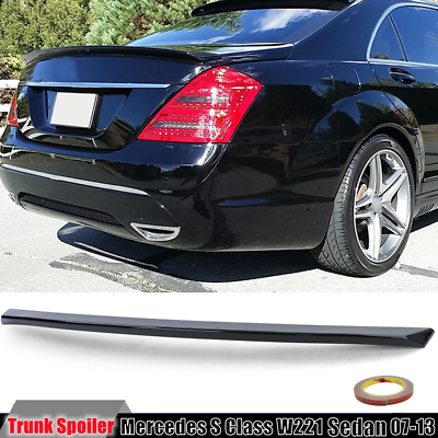 #ad FOR MERCEDES S CLASS W221 S500 S550 07 13 GLOSS BLACK REAR TRUNK SPOILER WING $68.12
