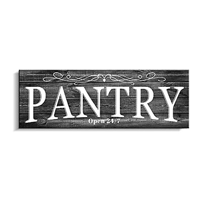 #ad Pantry Signs for Kitchen Rustic Farmhouse Pantry Room Wooden Sign Wall Decor ... $20.25