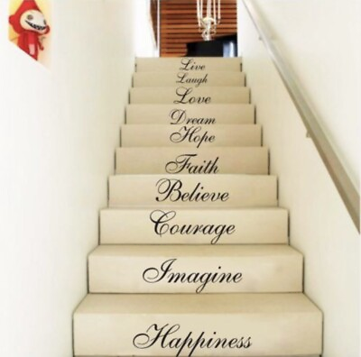 #ad Custom Word Quotes Decal Stair Wall Sticker For Home Office School Business $9.99