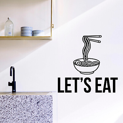 #ad Vinyl Wall Art Decal Let#x27;s Eat 22quot; x 23quot; Fun Wall Decal Stickers $17.99