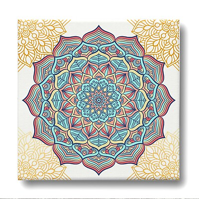 #ad #ad Framed Canvas Wall Art Painting Print Hipster Chic Mandala Flower Tile MDLA003 $29.99