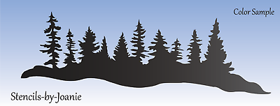 Joanie Pine Trees Stencil Smokey Mountains Forest Line Ridge Rustic DIY Signs $10.95