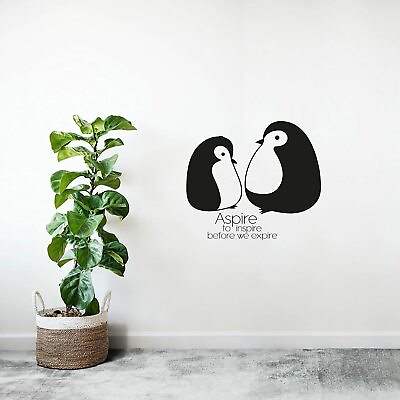 inspire Quote Penguin Bird Animal Wall Art Stickers for Kids Home Room Decal $12.50