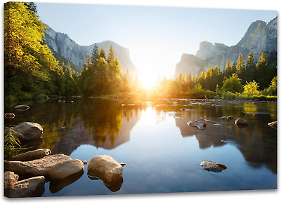 #ad National Park Canvas Wall Art Mountain Nature Landscape Painting Artwork Framed $31.24