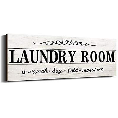 #ad Laundry Room Decor Sign Wooden Rustic Farmhouse Family Laundry Room Wall Sign... $20.90