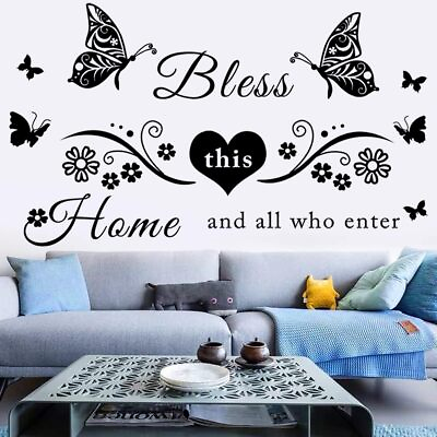 #ad Vinyl Wall Stickers Quotes Wall Art Decal Sticker Bless This Home and All Who En $18.35