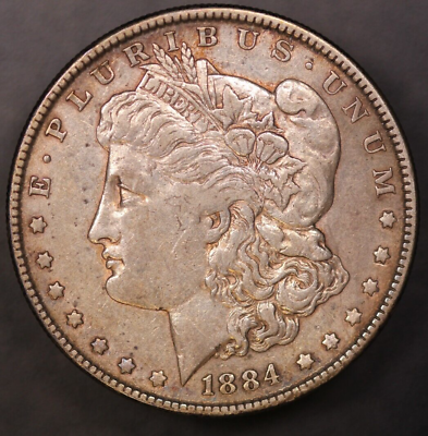 #ad #ad 1884 MORGAN SILVER DOLLAR TONED FRESH FROM A LOCAL COLLECTION LOT 7847 $40.99
