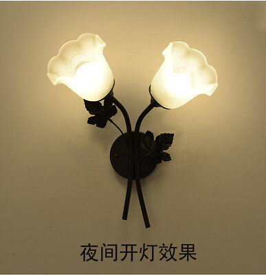 #ad 2 Wall Sconces white flower Design glass shape Light lamp single pair decoration $99.00
