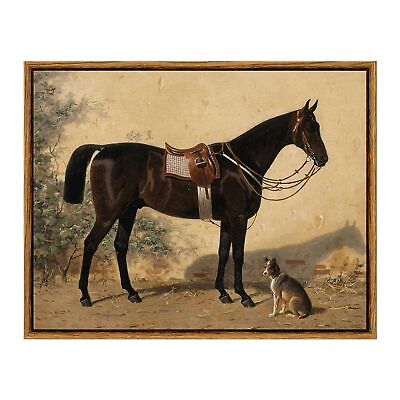#ad ARPEOTCY Framed Canvas Horse Wall Art Vintage Classic Art Prints for Home Des... $23.17