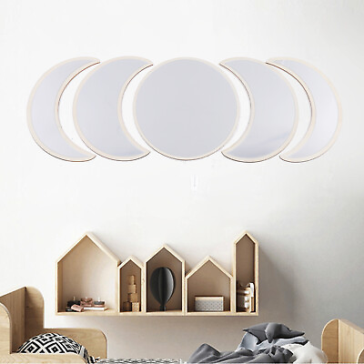 #ad Acrylic Moon Phase Mirror Wall Decor Mirrors Set Living Room Bedroom Decoration $8.55