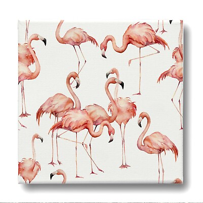 #ad Framed Canvas Wall Art Painting Print Room Tropical Animal Flamingo Bird BIRD010 $18.99