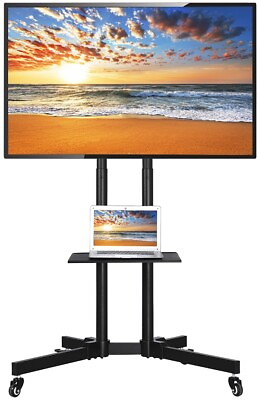 #ad Mobile TV Cart Floor Stand Home Display MountTrolley for 32quot; 75quot; Flat Screen GBP 44.99