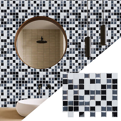 #ad #ad 1 50pcs Self Adhesive Kitchen Wall Tiles Bathroom Mosaic Sticker Peel amp; Stick $7.69