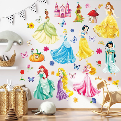 #ad Princess Wall Stickers for Kids Cartoon Character Colorful $25.48