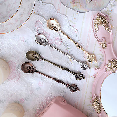#ad Tea Spoon Table Decor Vintage Flower Pattern Stir Bar Spoon Reusable $7.12