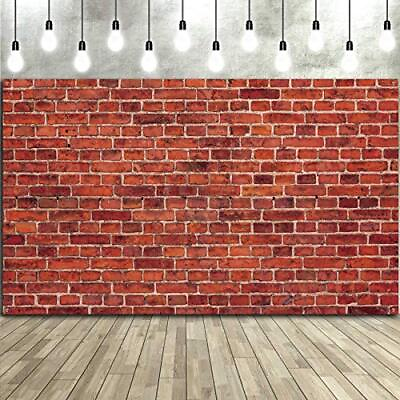 #ad Red Brick Wall Party Backdrop Large Fabric Red Brick Sign Photo Backdrops Ba... $15.91
