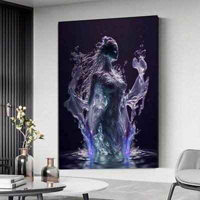 #ad Abstract Water Goddess Portrait Canvas Painting Wall Art Home Decor Poster Print $18.79