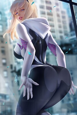 #ad Movie Spider Gwen Big Butt Anime Sexy Naked Girl HD Print Canvas Poster AI Art $9.99
