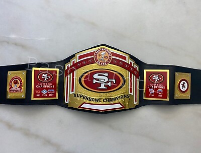 #ad New San Francisco 49ers Championship Leather title belt Adult size $188.00