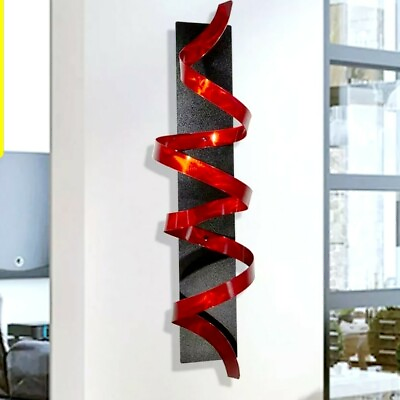 #ad Modern Metal Wall Art 3D Abstract Red Hanging Sculpture Indoor Outdoor Decor $365.00
