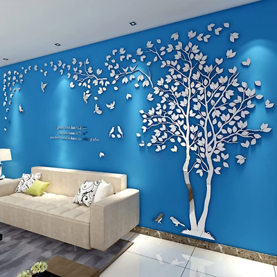 #ad 3D Tree Wall Stickers DIY Tree and Birds Wall Decals Family Couple Tree Sticke $71.99