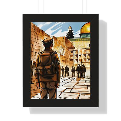 #ad Israeli Soldier by the Western Wall Framed Vertical Poster $86.60
