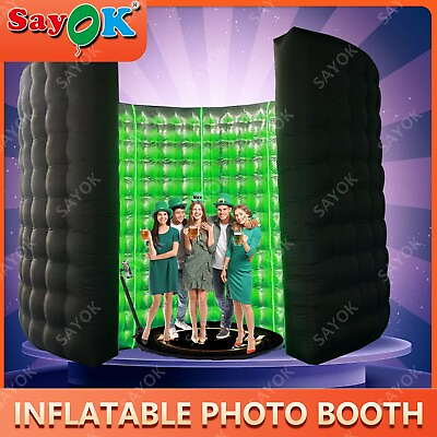 10FT Inflatable 360Photo Booth Enclosure Portable LED Backdrop Wall For Party US $529.29