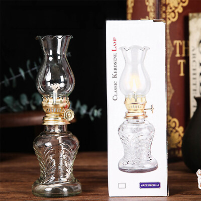 Vintage Oil Lamp Glass Kerosene Lamp Desktop Light DIY Bedroom Wedding Ornament $13.66