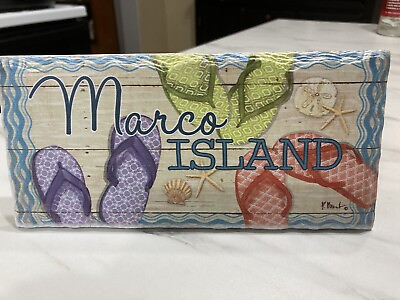 #ad Marco Island Stone Sign Plaque Decor $2.90
