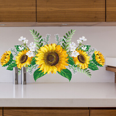 #ad Removable Sunflower Wall Sticker Kitchen Waterproof Decals Home Decor PVC Supply $11.39