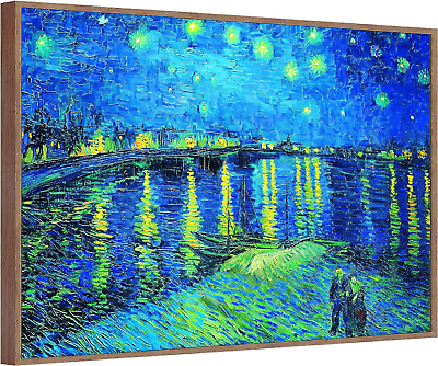 #ad Framed Wall Art Canvas Prints of Starry Night over the Rhone by Vincent Van Gogh $53.99