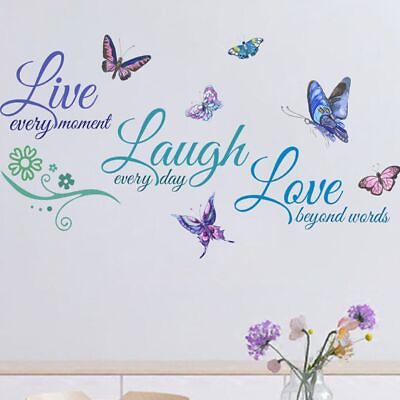 #ad Room Bedroom Self adhesive Home Decor Wall Stickers Live Laugh Love Wall Decal AU $7.18