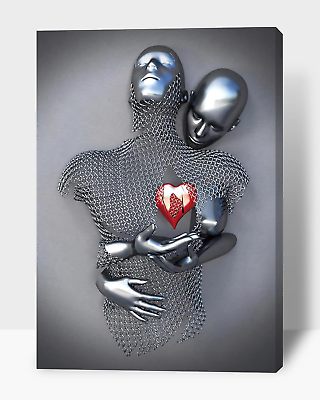 #ad #ad 3D Wall Art Love Heart Modern Art Pictures for Living Room Wall Decor Hugging $44.99