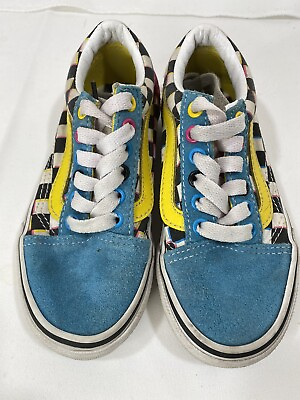 Vans off The Wall Kids 11 Checkered Multicolor LAce Up Tennis Shoes $17.75