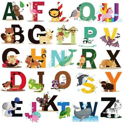 #ad Animal Alphabet Kids Wall Decals Peel amp; Stick Educational Baby Stickers for $15.58