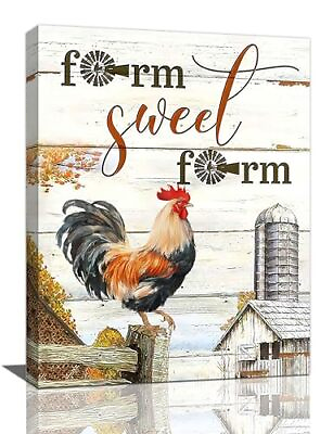 #ad #ad Bogosip Rooster Kitchen Decor Wall Art Farmhouse 12quot;x16quot; Rooster sweet Farm $36.97
